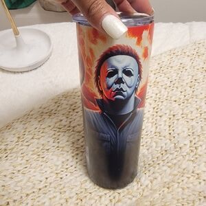 Horror-Themed Tumbler with Lid